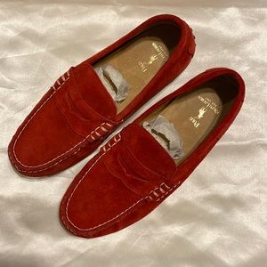 Polo Ralph Lauren Suede Wes Penny Loafers in Red 9.5